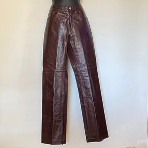 BROWN LEATHER GAP PANTS 90's